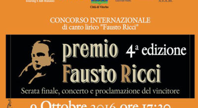 Al via la quarta edizione del Premio Fausto Ricci