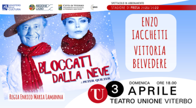 Bloccati dalla neve. Enzo Iacchetti e Vittoria Belvedere al Teatro dell’Unione il 3 aprile