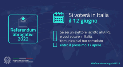 Opzione degli elettori residenti all’estero per l’esercizio del diritto di voto in Italia, informazioni utili su modalità e tempistiche