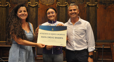 Pattinaggio artistico a rotelle, Maya Ordaz Binerfa premiata in comune dalla sindaca Frontini