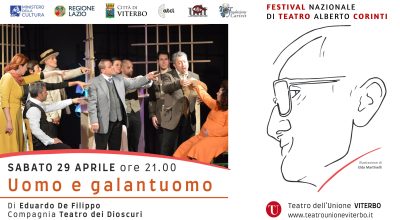 Festival nazionale Alberto Corinti, a teatro con un biglietto simbolico di cinque euro. Si comincia sabato 29 aprile alle 21