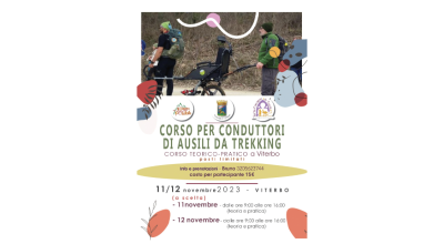 Conduttori ausili da trekking, l’11 e 12 novembre il corso teorico pratico per abilitazione
