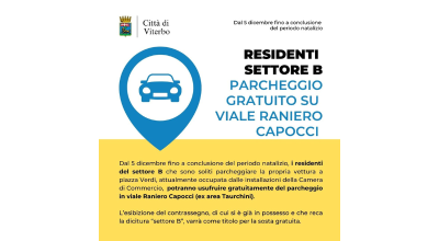 Parcheggio gratuito ex area Taurchini (viale R. Capocci) per residenti settore B
