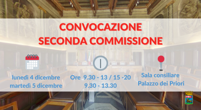 Seconda commissione consiliare convocata per il 4 e 5 dicembre