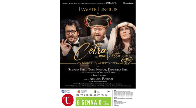 “Cetra… una volta” con i Favete Linguis: Stefano Fresi, Toni Fornari ed Emanuela Fresi. 6 gennaio 2024, ore 18 – Teatro dell’Unione