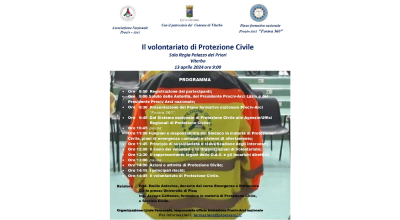 Il volontariato di Protezione civile, sabato 13 aprile evento formativo a Palazzo dei Priori