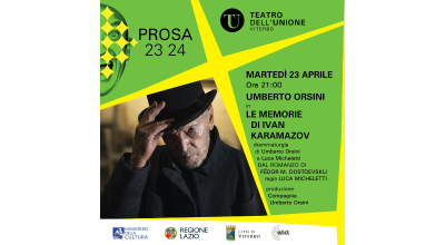 Umberto Orsini In “Le memorie di Ivan Karamazov”. Martedì 23 aprile, ore 21 – Teatro dell’Unione