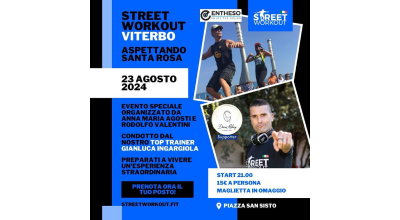 Venerdì 23 agosto, street workout nel centro storico