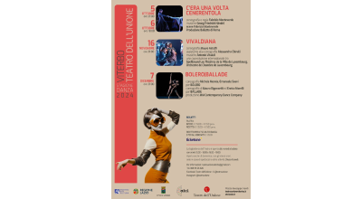 Il Teatro dell’Unione di Viterbo, accanto al cartellone di prosa, presenta la stagione di danza, in programma dal 5 ottobre al 23 marzo.