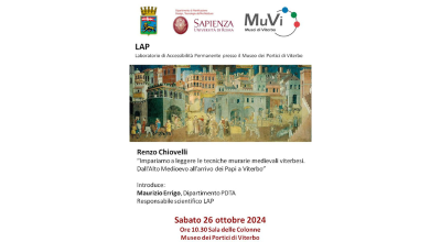 Tecniche murarie medievali viterbesi, Renzo Chiovelli ne parla sabato 26 ottobre al Laboratorio di Accessibilità permamente del Museo dei Portici