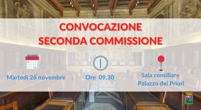 Seconda commissione in riunione martedì 26 novembre