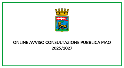 Online avviso consultazione pubblica PIAO 2025/2027